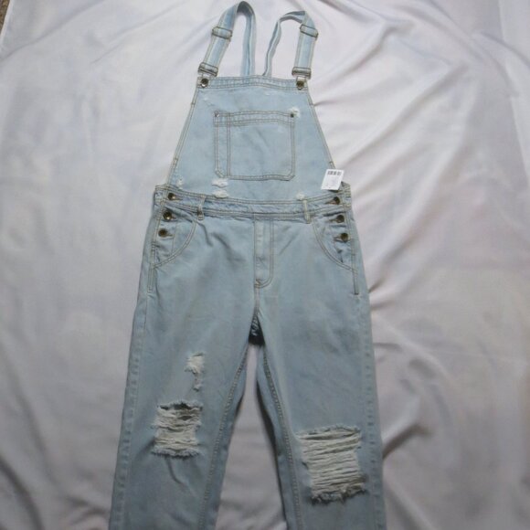 NWT BDG-URBAN OUTFITTERS mens OVERALLS distressed BLUE denim JEANS - Picture 13 of 16